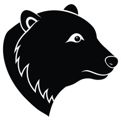 Obraz premium Polar Bear Head Silhouette Vector Art Illustration and Polar Bear Black Color Design