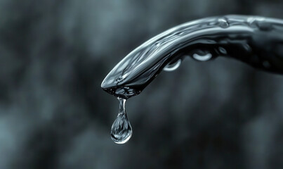 Captivating Close-Up of Water Droplet Exhibiting Cleanliness and Nature's Elegance Through Detailed Reflections