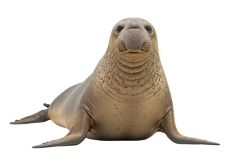 Elephant seal full body isolated on a white background