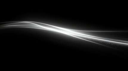 Abstract White Wave On Black Background