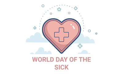 World Day of the Sick vector. Silhouette of hands with heart. Hand giving heart and pills vector. Catholic holiday vector. World Day of the Sick Poster, February 11. Important day
