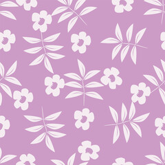 Seamless pattern with flowers and plants