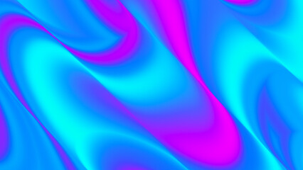 Abstract colorful neon gradient background. Dynamic 3D background with smooth abstract shapes, bright gradients of blue and purple, soft lighting. Multicolored blurred transition. 