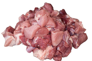 Raw pork pieces
