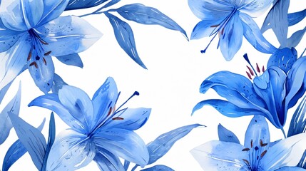 Elegant Watercolor Lilies Vector Illustration