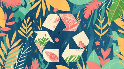 Flat Vector Recycle Symbol Illustration for Eco-Friendly Concepts