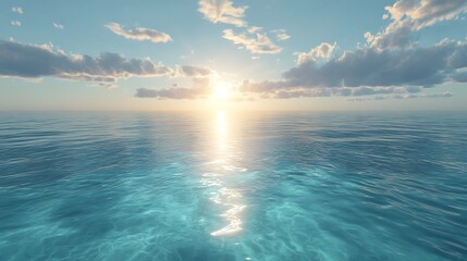 Obraz premium The sea glowing with clear water and sunlight creating a tranquil vibe