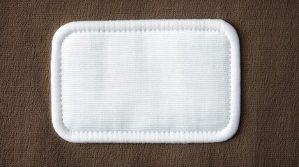 Embroidered Patch Mockup. Top View of Blank White Cloth Tags with Different Types of Signs, Labels and Symbols for Clothing Attachment