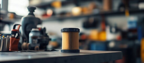 Fototapeta premium Fuel Filter in a Mechanic's Workshop