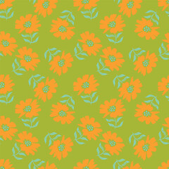 Seamless pattern with flowers and plants