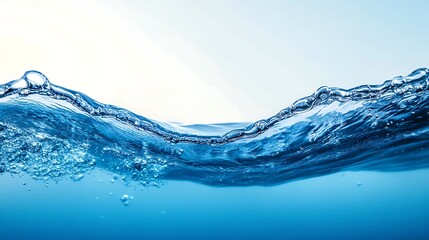 Waves gently rolling over the pristine surface of clear blue water