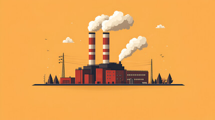 Obraz premium Minimalist geothermal power plant icon