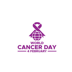 World Cancer Day. Cancer day creative. World cancer awareness day background. Colorful awareness ribbon design. world cancer day background vector free