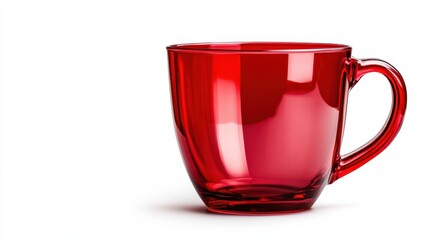 An artistic clear red glass cup designed for creative drinks, its sleek structure and vivid color makes it a perfect piece for anyone who enjoys both functionality and style.