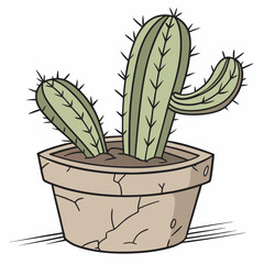 cactus in flowerpot