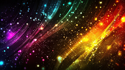 Vibrant and dynamic technology-themed background with digital patterns and glowing elements, perfect for innovative presentations and tech-related content