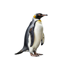 Obraz premium King Penguin in solitary pose: A majestic king penguin stands regally, showcasing its striking black, white, and yellow plumage. Its posture exudes confidence.