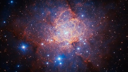 Obraz premium Vibrant Cosmic Nebula Starfield- Stunning AI Generated Space Art