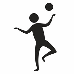 Jumping player silhouette vector
