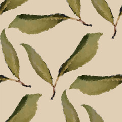 Seamless vector artistic leaves pattern