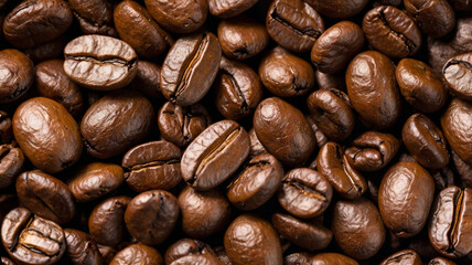 Fototapeta premium A seamless pattern of roasted coffee beans.