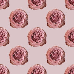 Seamless vector artistic pink roses pattern