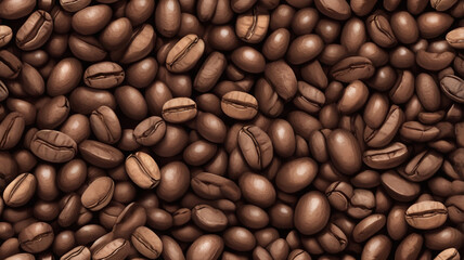 Fototapeta premium A seamless pattern of roasted coffee beans.