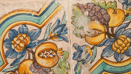 Antique handmade paving with antique terracotta tiles