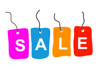 colorful sale tag vector template for promo banner