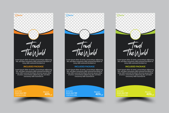 Modern creative and clean business corporate dl flyer or rack card template design vector.