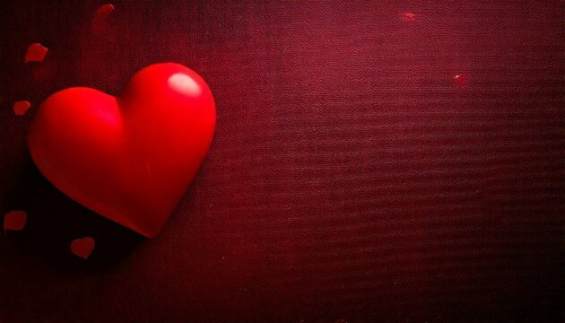 Fototapeta background valentine's day with a red heart for your text, an empty space to insert the inscriptions  i love you Generated image