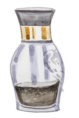  Salt and pepper shakers for kitchen isolated on a white background. Cuisine and cooking concept illustration.