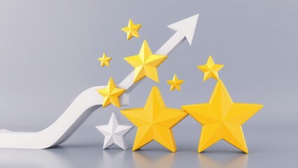Fototapeta premium Graph with stars. Concept for achieving goals.