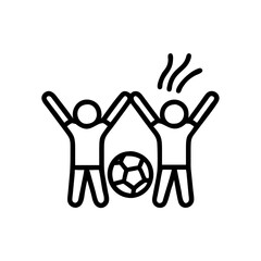 Jubelnde Fußballspieler Kinder Erwachsene Fußball Symbol
