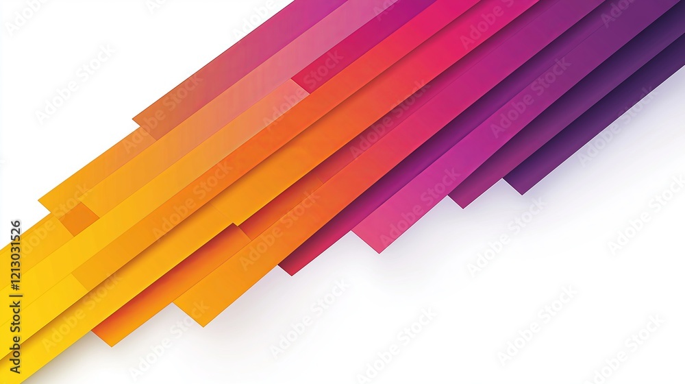 Poster abstract geometric stripes in vibrant gradient colors, creating a modern, stylish background for dig