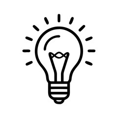 Gl&uuml;hbirne leuchtet Symbol