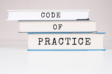 Code of practice text title book background