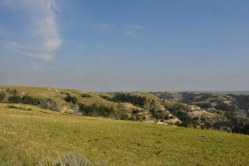 Obraz premium Summer Landscape in the North Unit of Theodore Roosevelt National Park