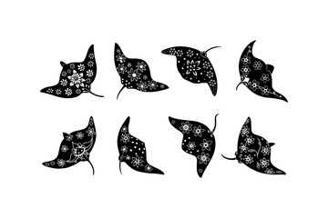 Stingray silhouette set