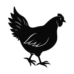 Fototapeta premium Chicken silhouette of illustration art