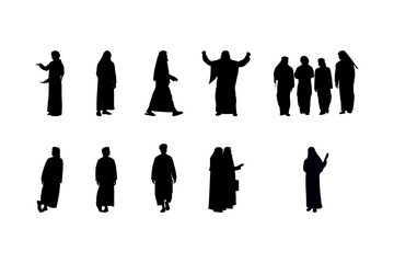 Arabian man silhouette set