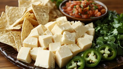 Cubed Cheese with Chips and Salsa - A Flavorful Fiesta