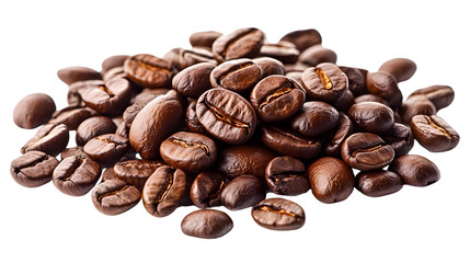 coffee beans isolated on transparent background