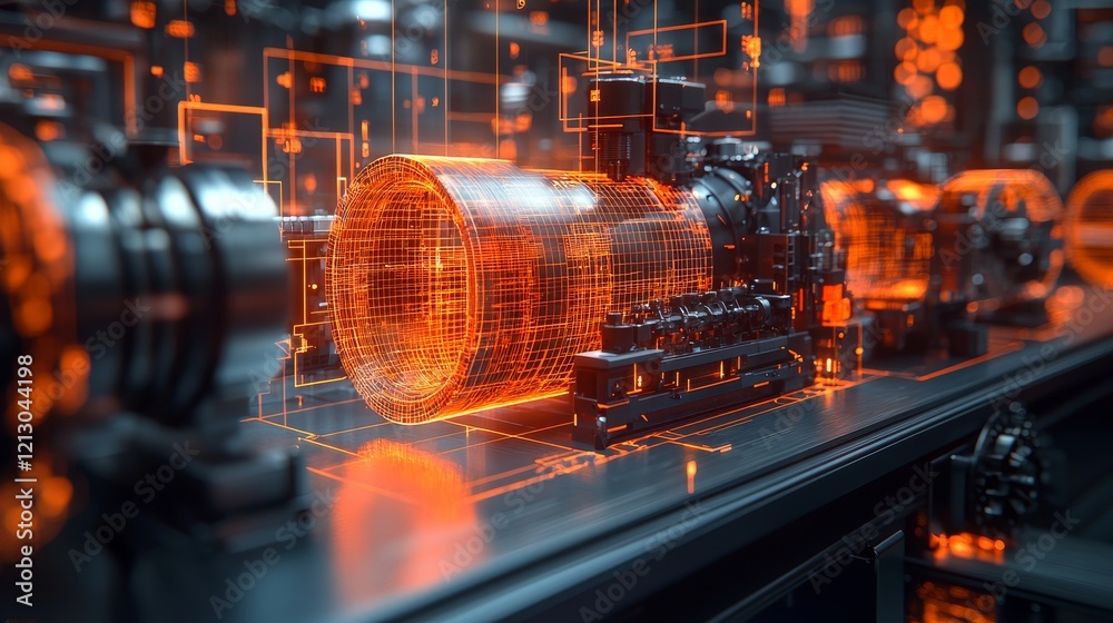 Poster utilizing digital twin models, a factory optimizes its entire production process through simulation