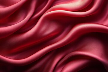 Obraz premium Draped Crimson Silk Fabric Shows Soft Waves and Texture