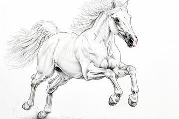 Majestic Horse Showcasing Power and Grace With Its Impressive Muscles and Shiny Coat While Rearing on Its Hind Legs in a Natural Setting
