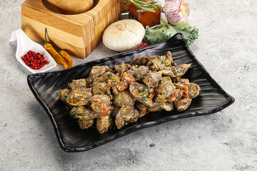 Chicken liver in cream sauce