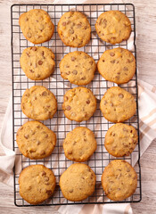 Chocolate chip and walnut cookies