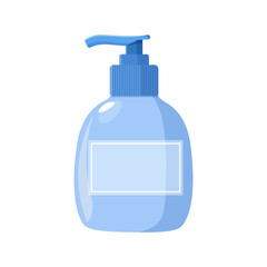 Vector illustration of soap bottle isolated on white background.