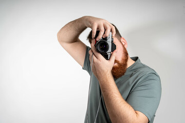 Photographer taking photo of a model